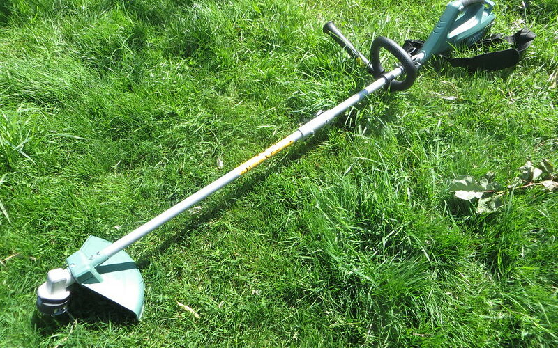 strimmer on grass